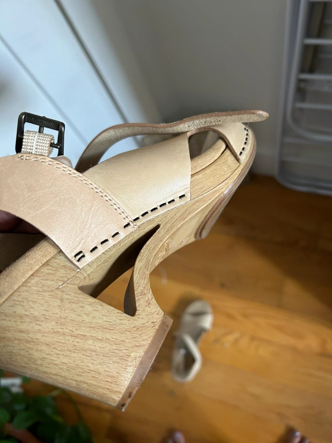 Dansko Women's Tan Leather Wedge Sandals Size 38