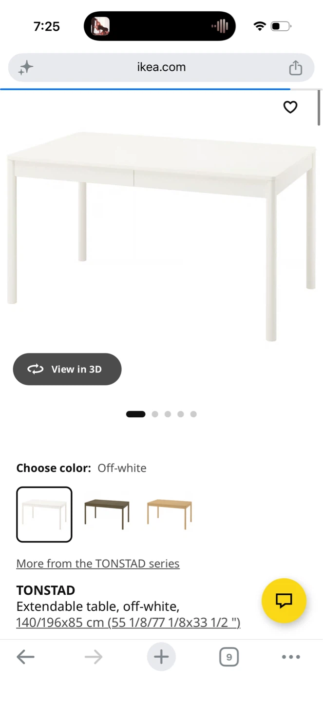 IKEA TONSTAD Extendable Table - Off-white