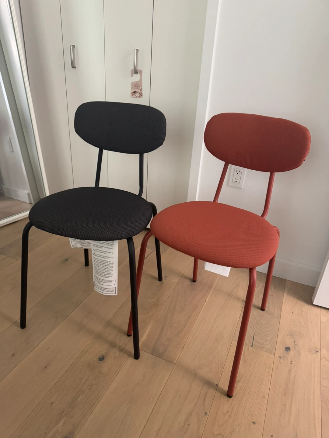 IKEA ÖSTANÖ Dining Chairs x2 Black + Terracotta