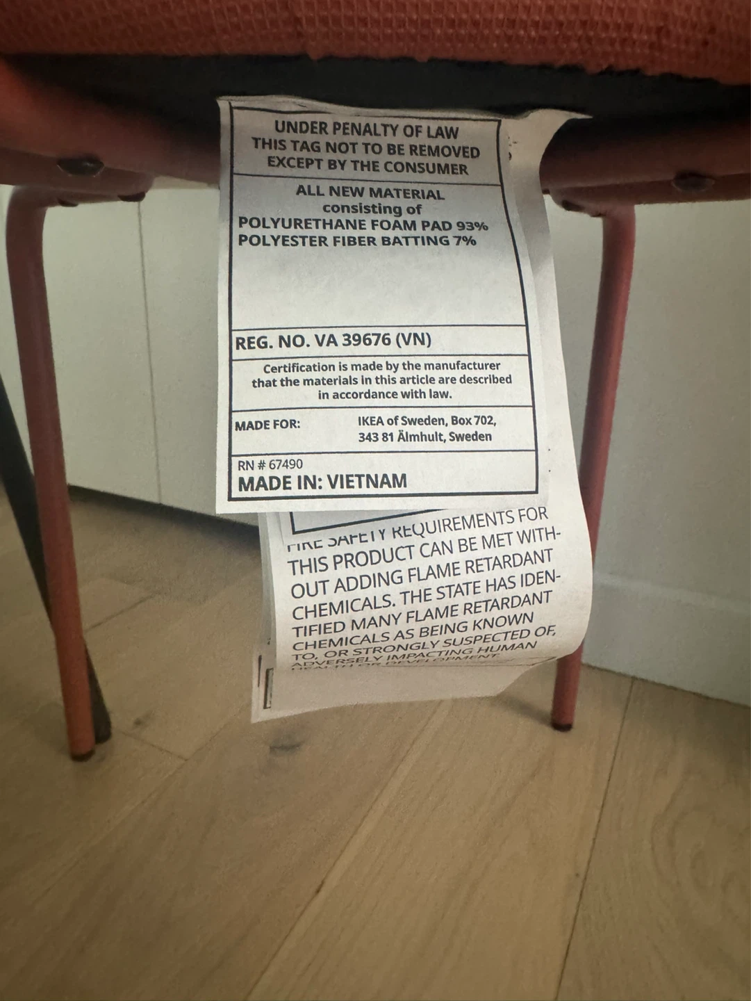 IKEA ÖSTANÖ Dining Chairs x2 Black + Terracotta - photo 4