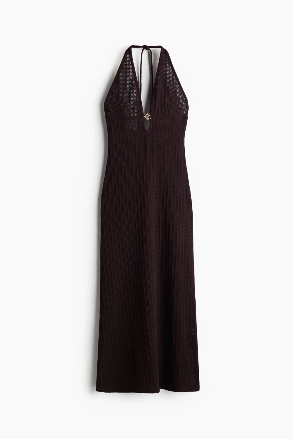 Burgundy Halter Neck Maxi Dress