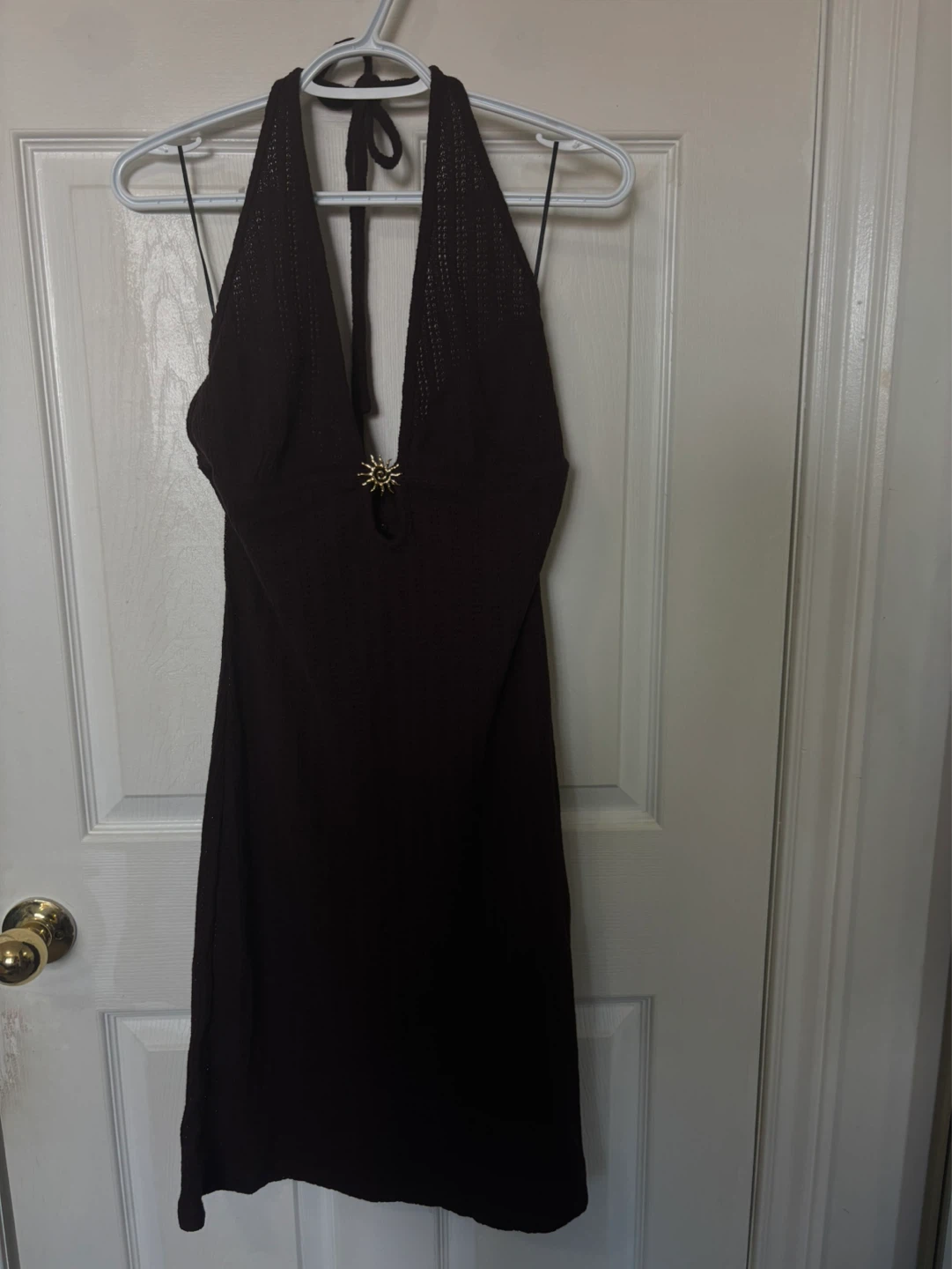 Burgundy Halter Neck Maxi Dress - photo 2