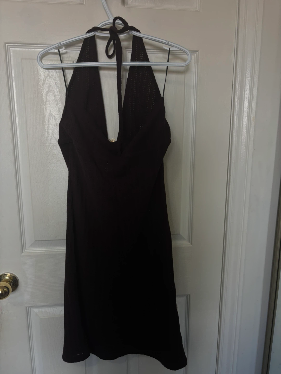 Burgundy Halter Neck Maxi Dress - photo 3