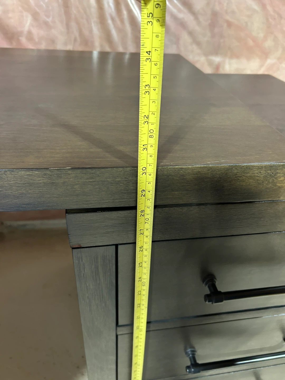 Dark Wood Desk with 3 Drawers - photo 3
