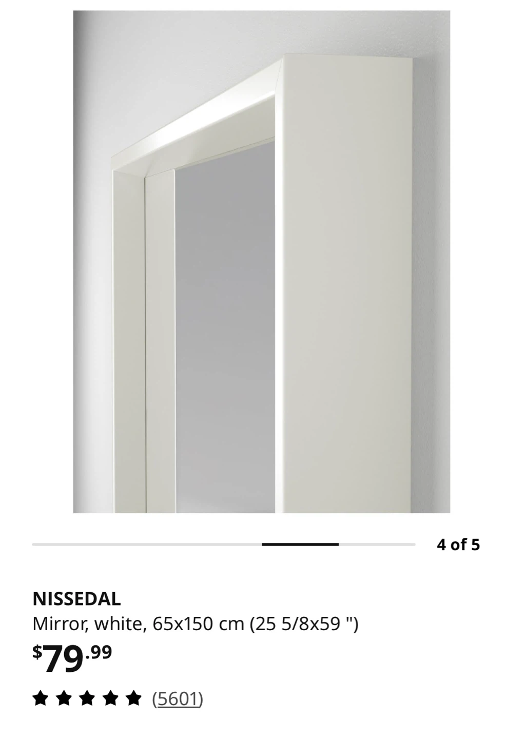 IKEA NISSEDAL Mirror - White - photo 2