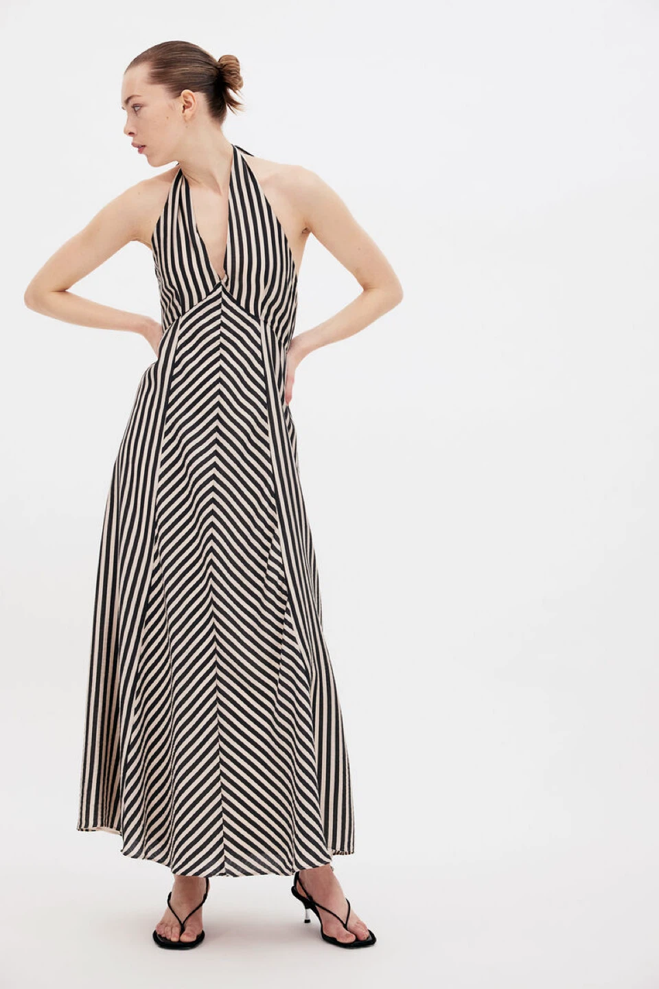 Striped Halter Maxi Dress