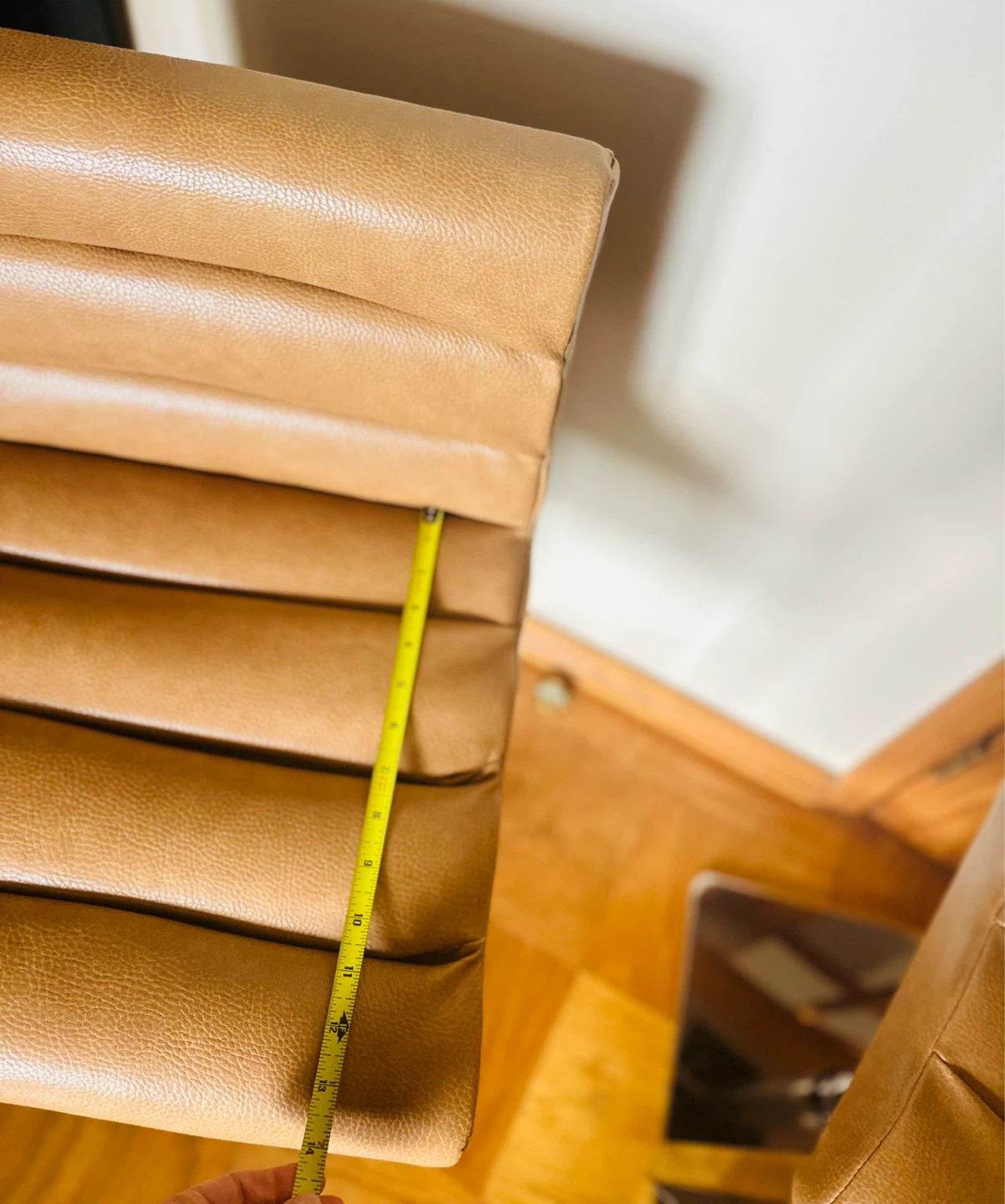 Set of 2 Modern Tan Faux Leather Bar Stools - photo 5