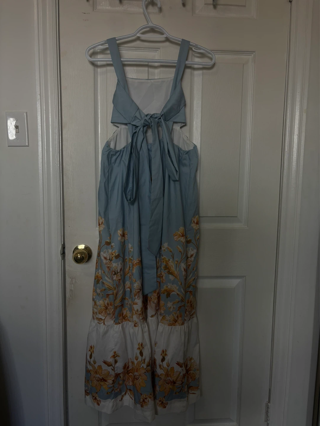 Blue Floral Maxi Dress with Cut-outs - photo 3