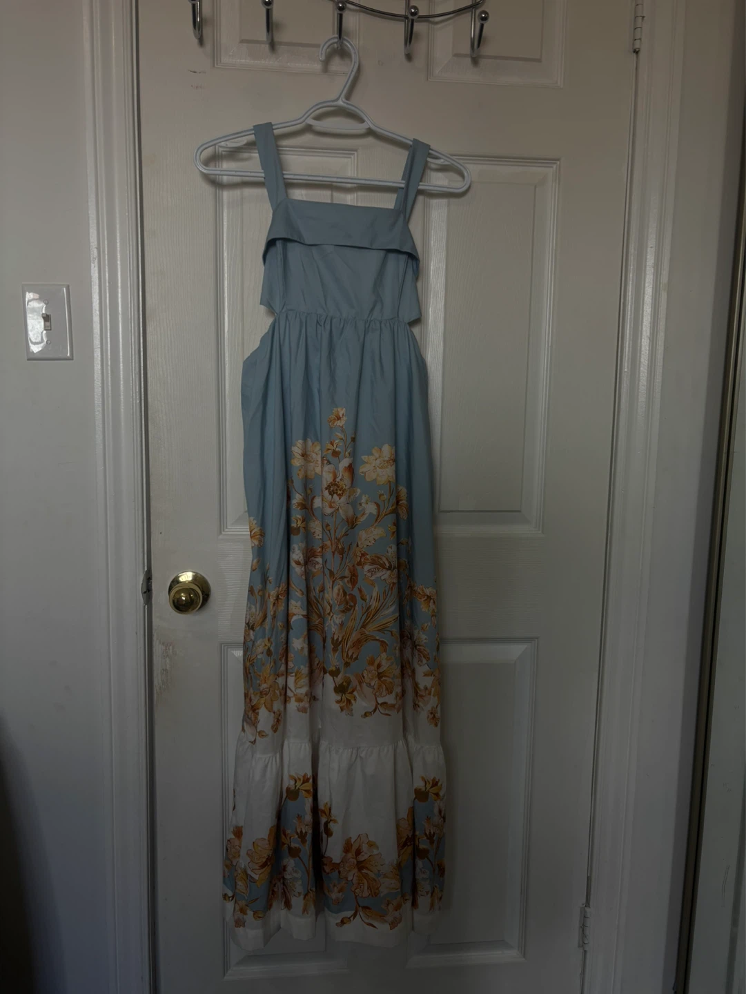 Blue Floral Maxi Dress with Cut-outs - photo 2