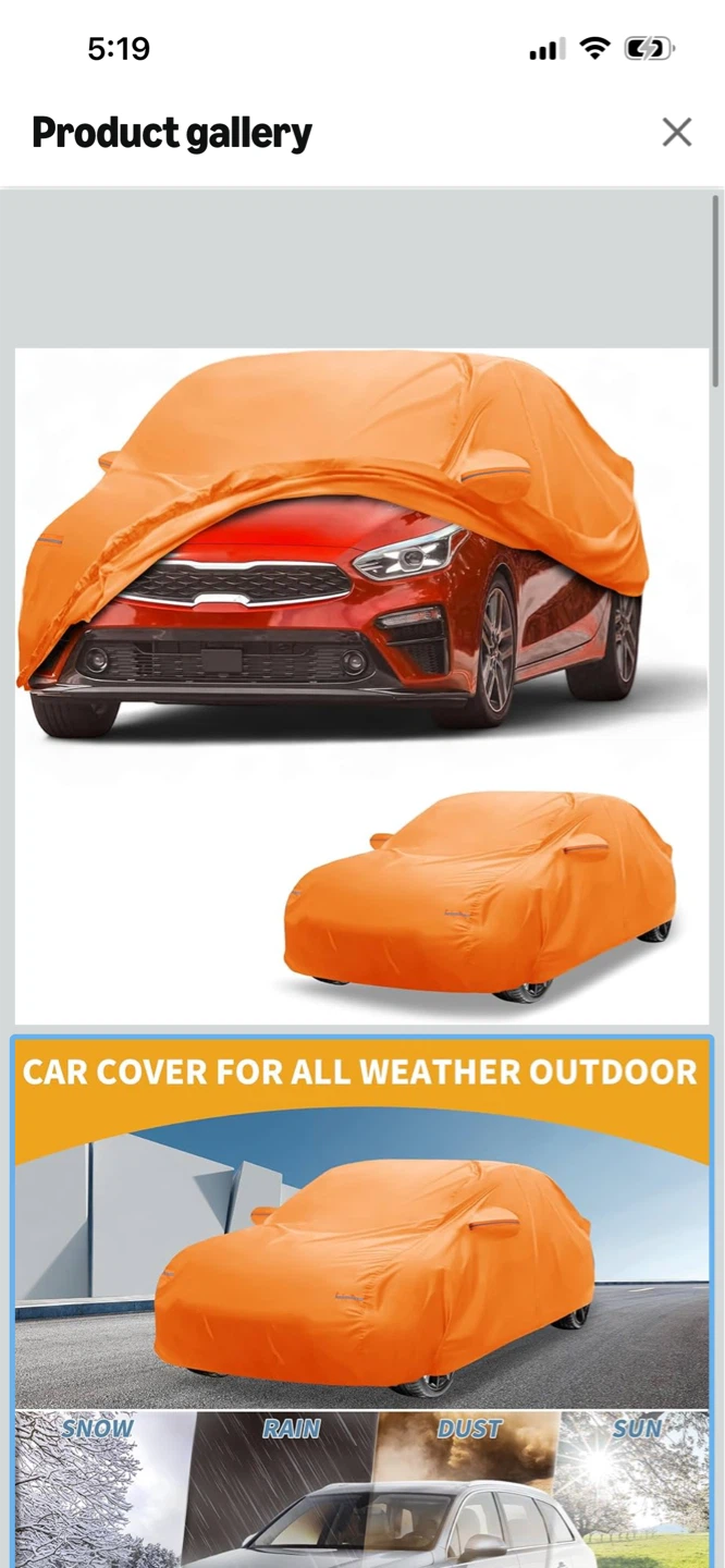 New-Heavy Duty Orange Car Cover XXL Size!