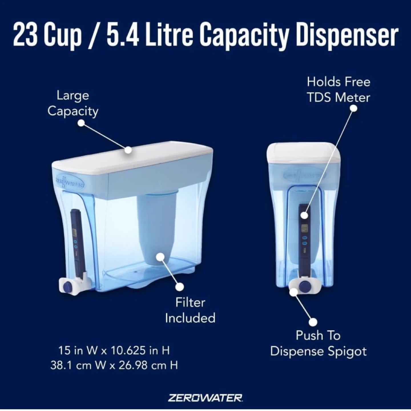 💧 ZeroWater 23-Cup Water Filter Dispenser - photo 2