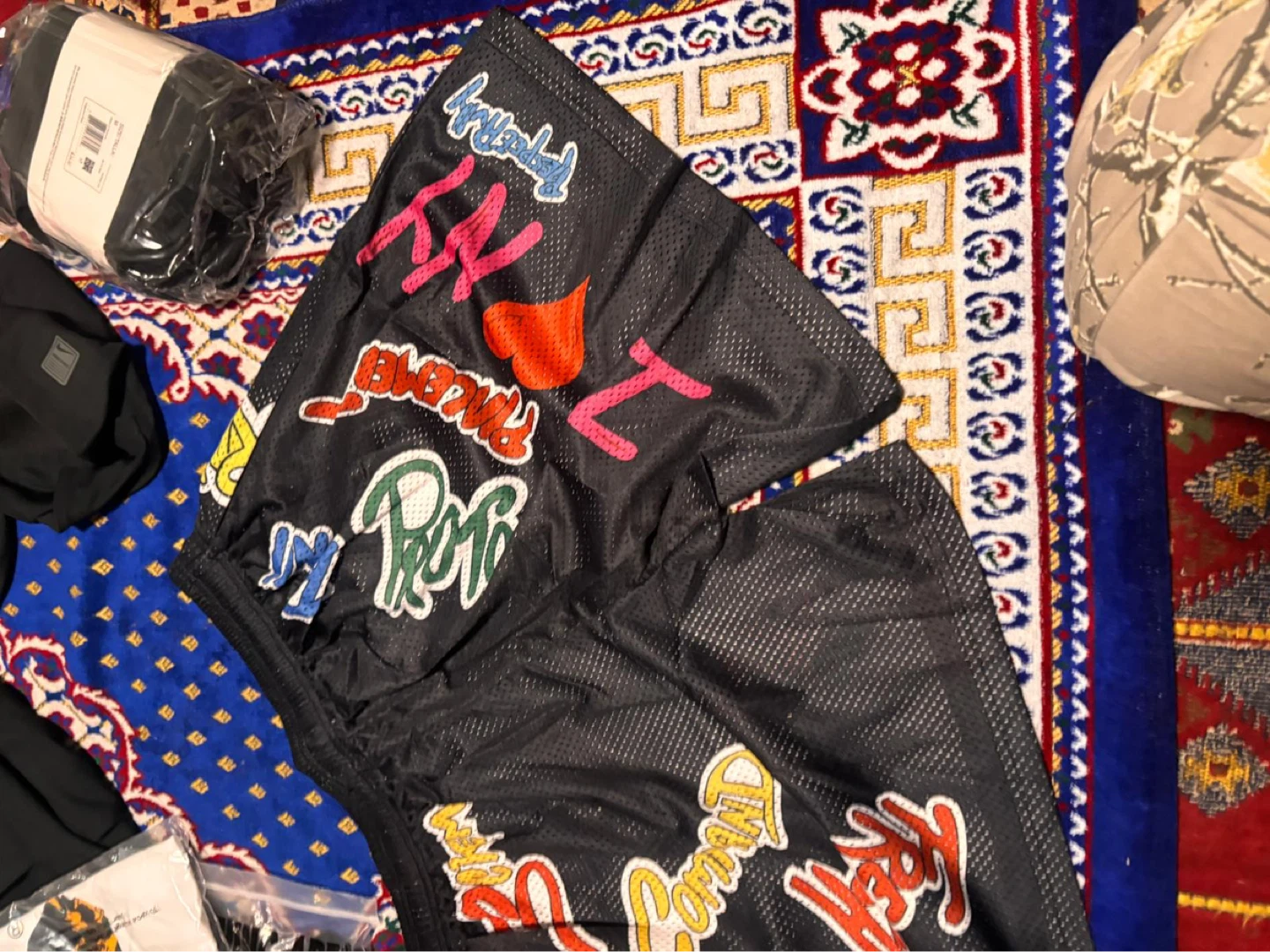 Black Mesh Shorts with NYC Graphics - photo 2