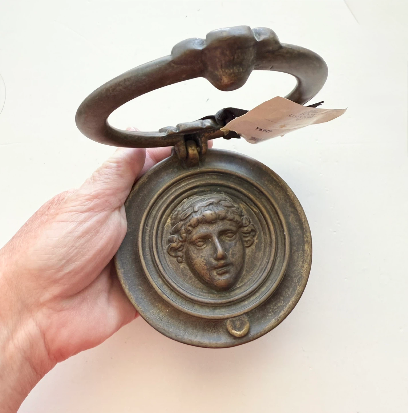 Vintage Brass Door Knocker with Face - photo 2