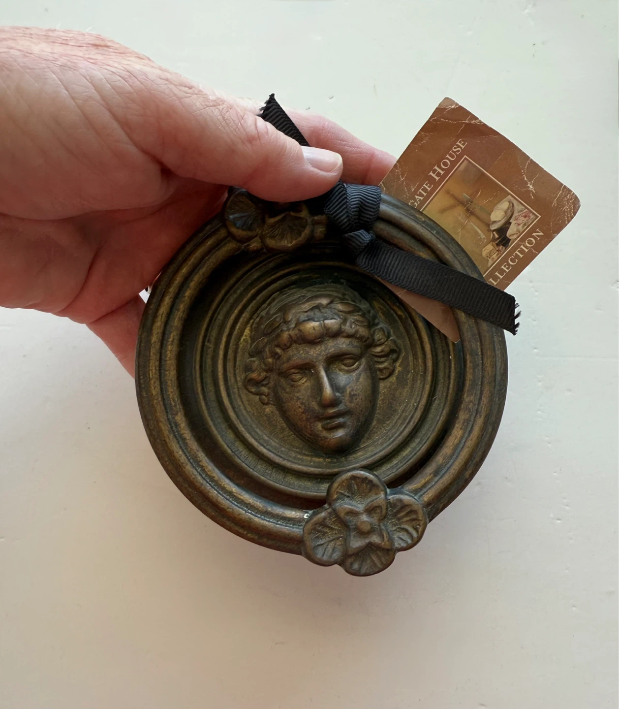Vintage Brass Door Knocker with Face - photo 5