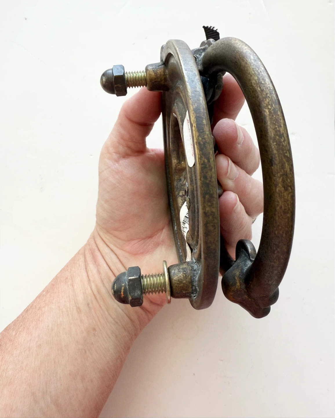 Vintage Brass Door Knocker with Face - photo 4