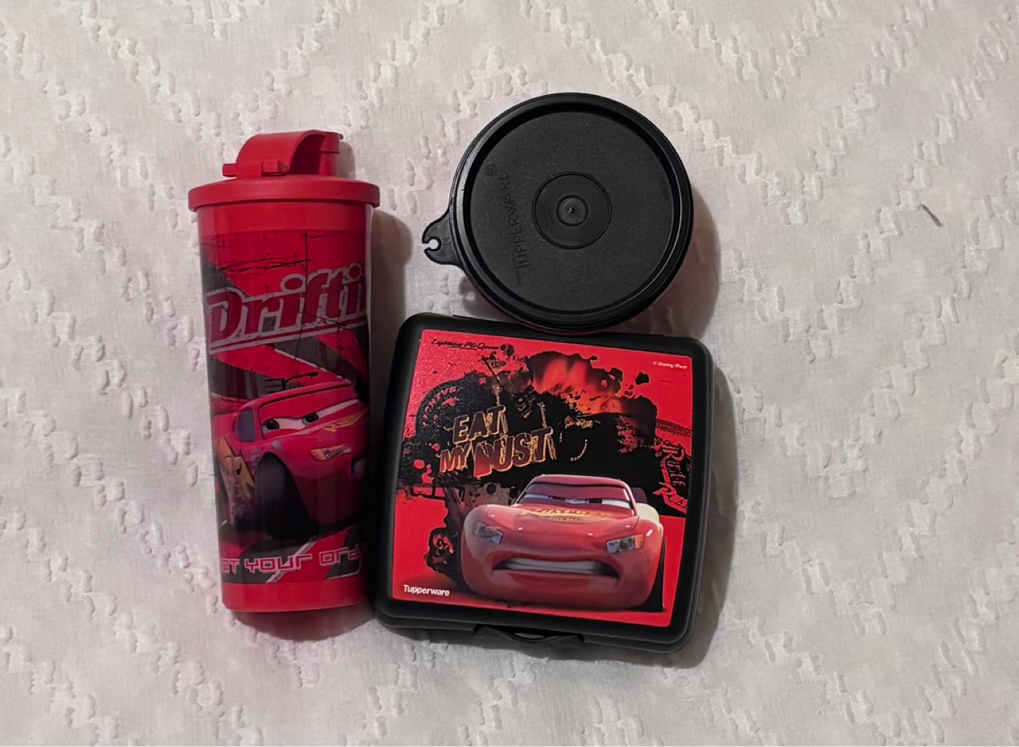 Tupperware Cars Lightning McQueen Lunch Box and Drink Bottle Set