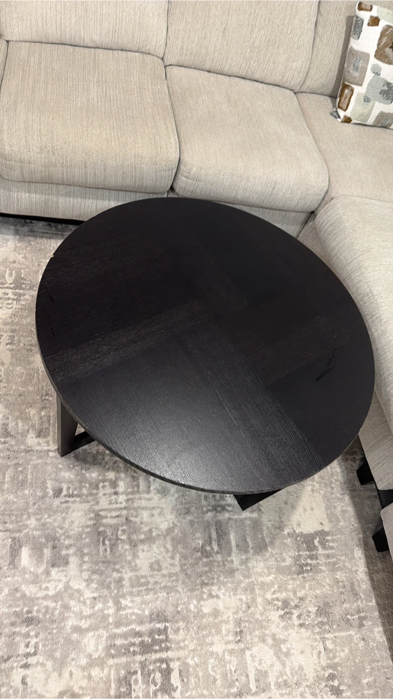 Black Round Coffee Table - photo 2