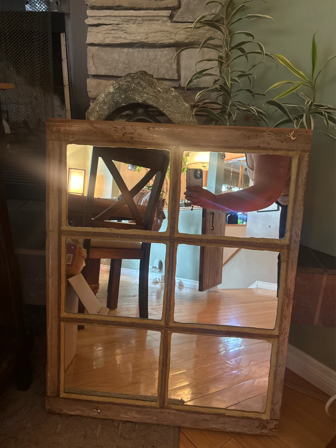 Rustic Window Pane Mirror