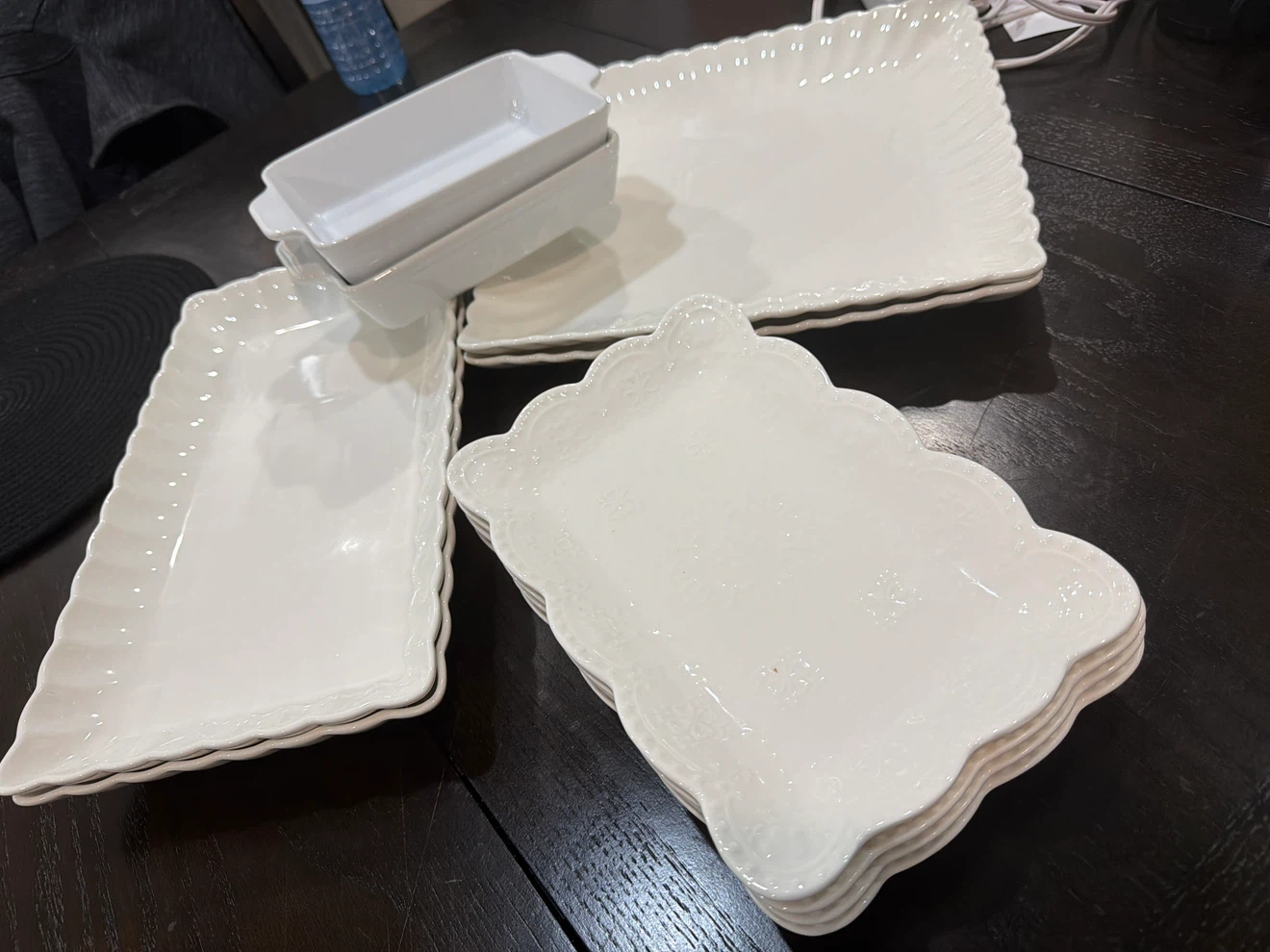 White Ceramic Serving Platters and Baking Dishes