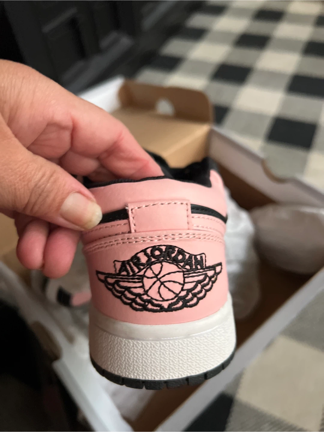 Air Jordan 1 Pink Black Youth Sneakers