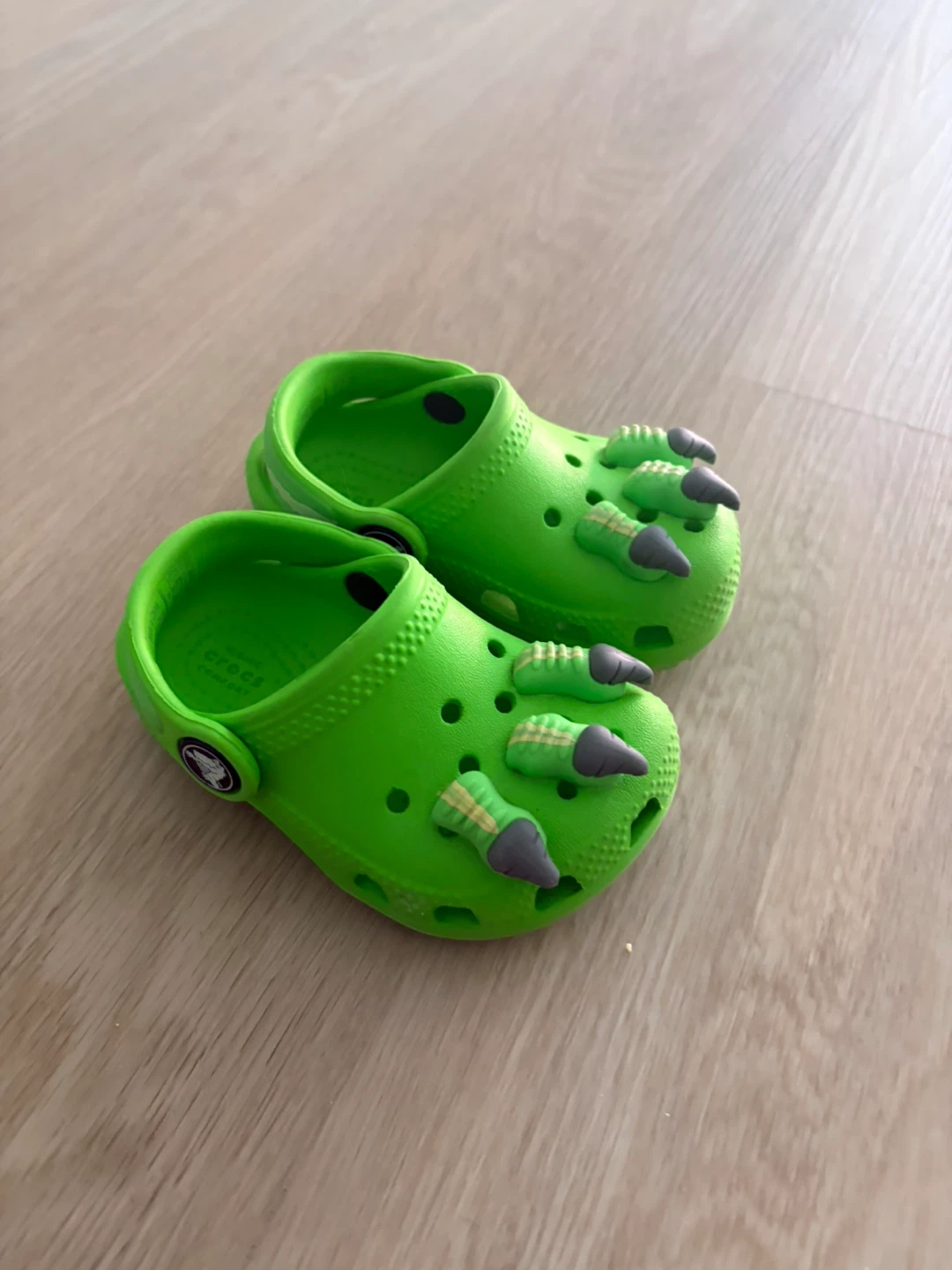 Kids' Green Crocs with Dinosaur Claws - Size 5