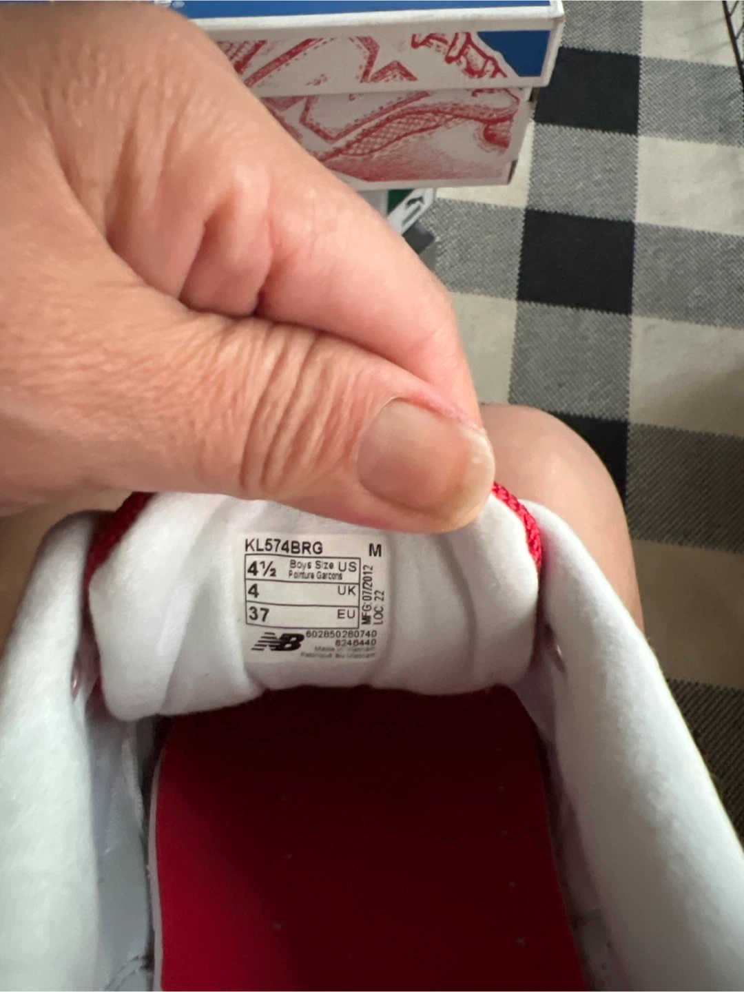 New Balance KL574BRG Red Boys Shoes - photo 2