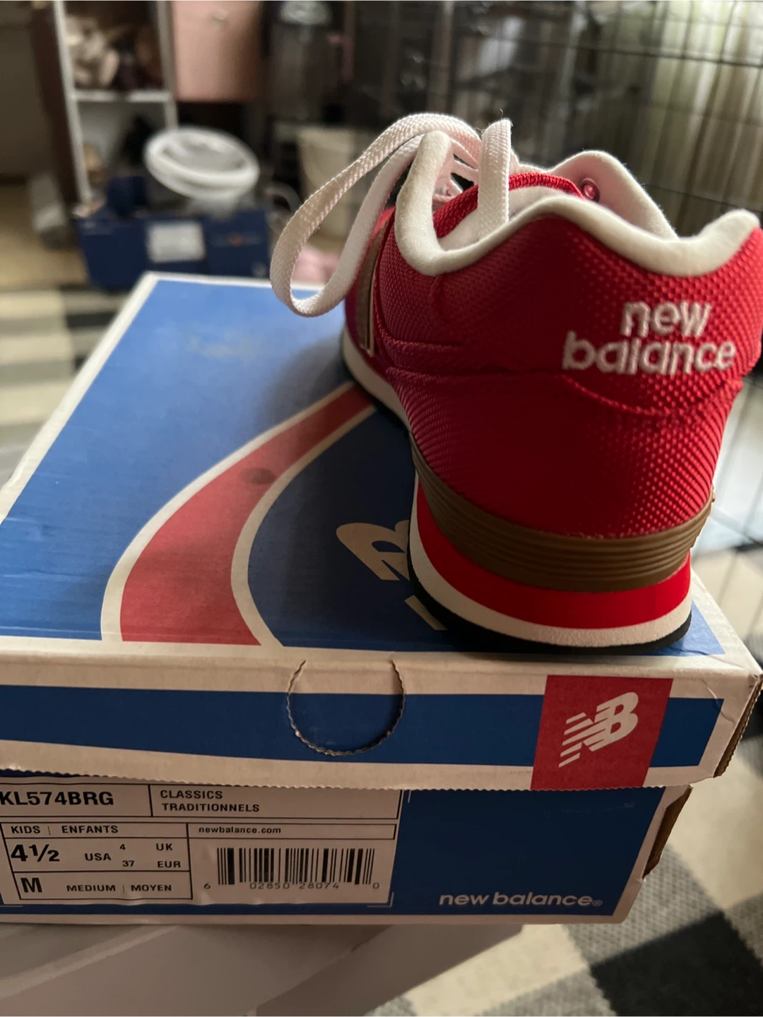 New Balance KL574BRG Red Boys Shoes - photo 4