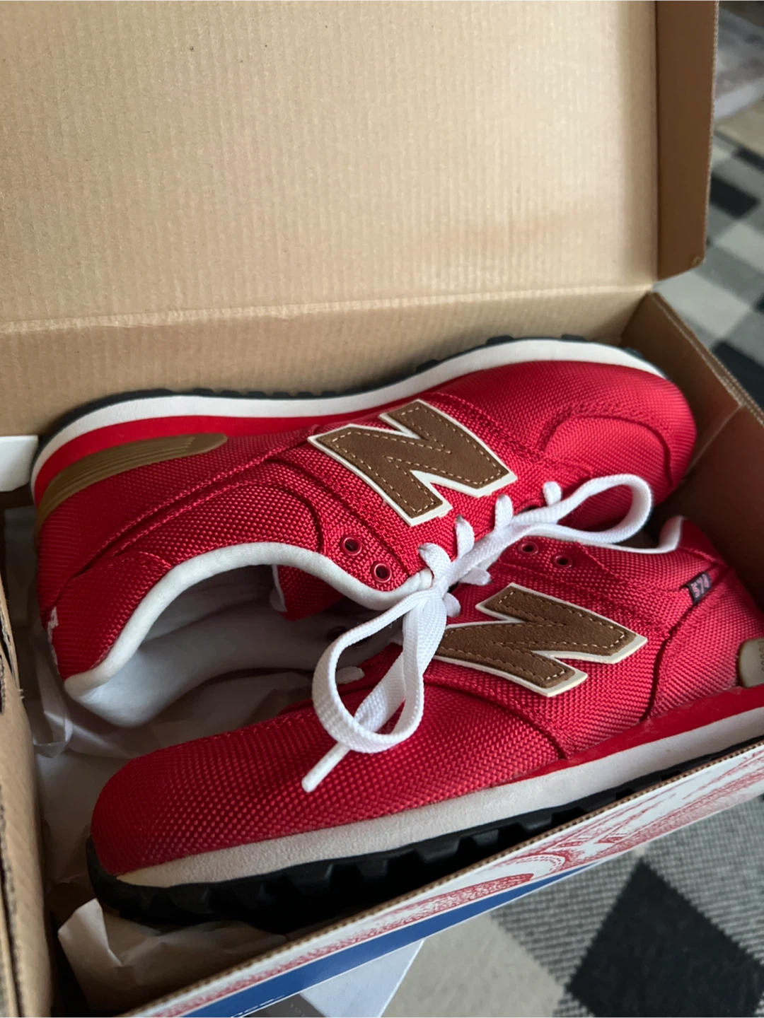 New Balance KL574BRG Red Boys Shoes - photo 5