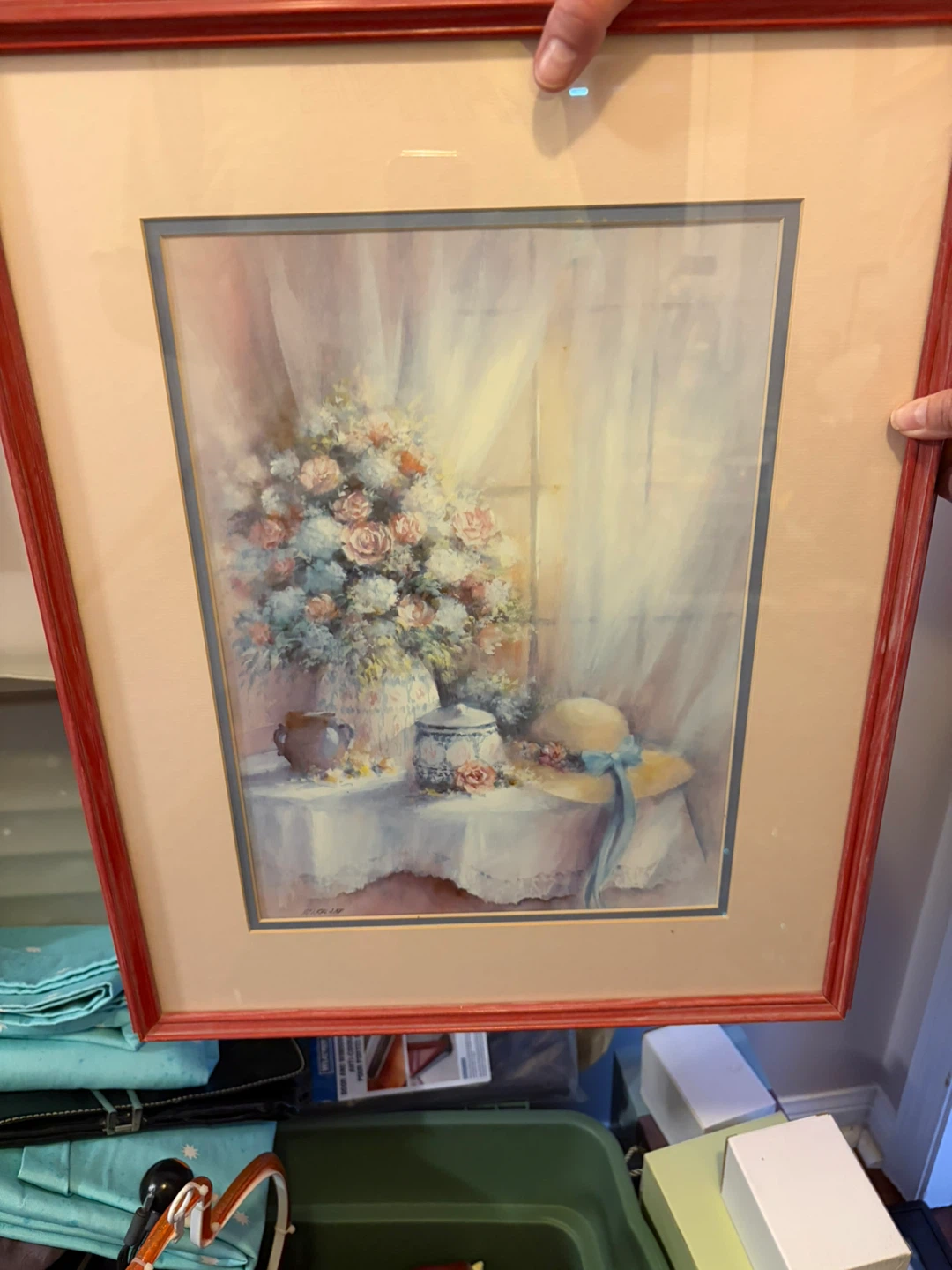 Framed Floral Still Life Painting