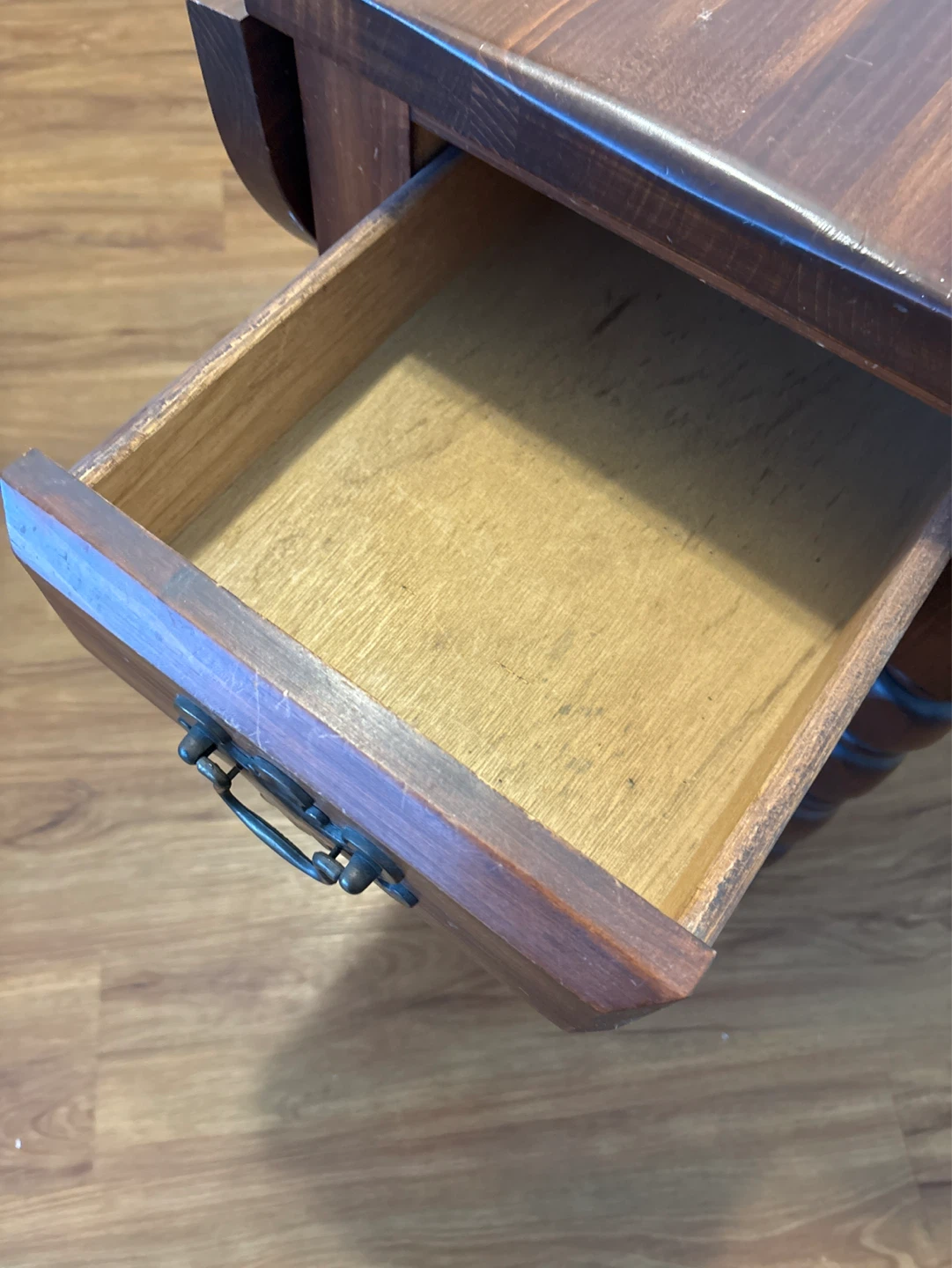 Wooden Drop Leaf Side Table with Drawer - photo 5