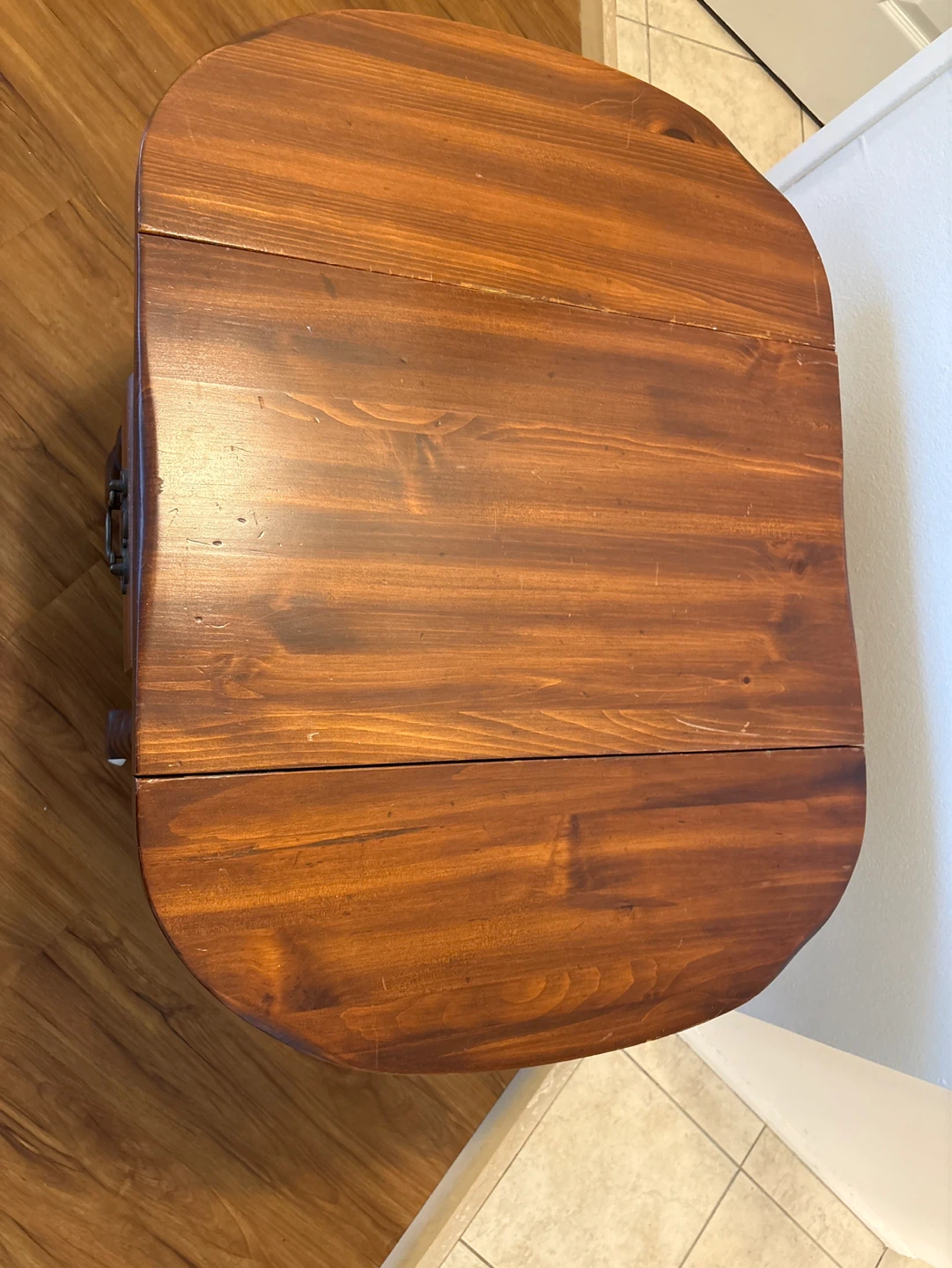 Wooden Drop Leaf Side Table with Drawer - photo 3