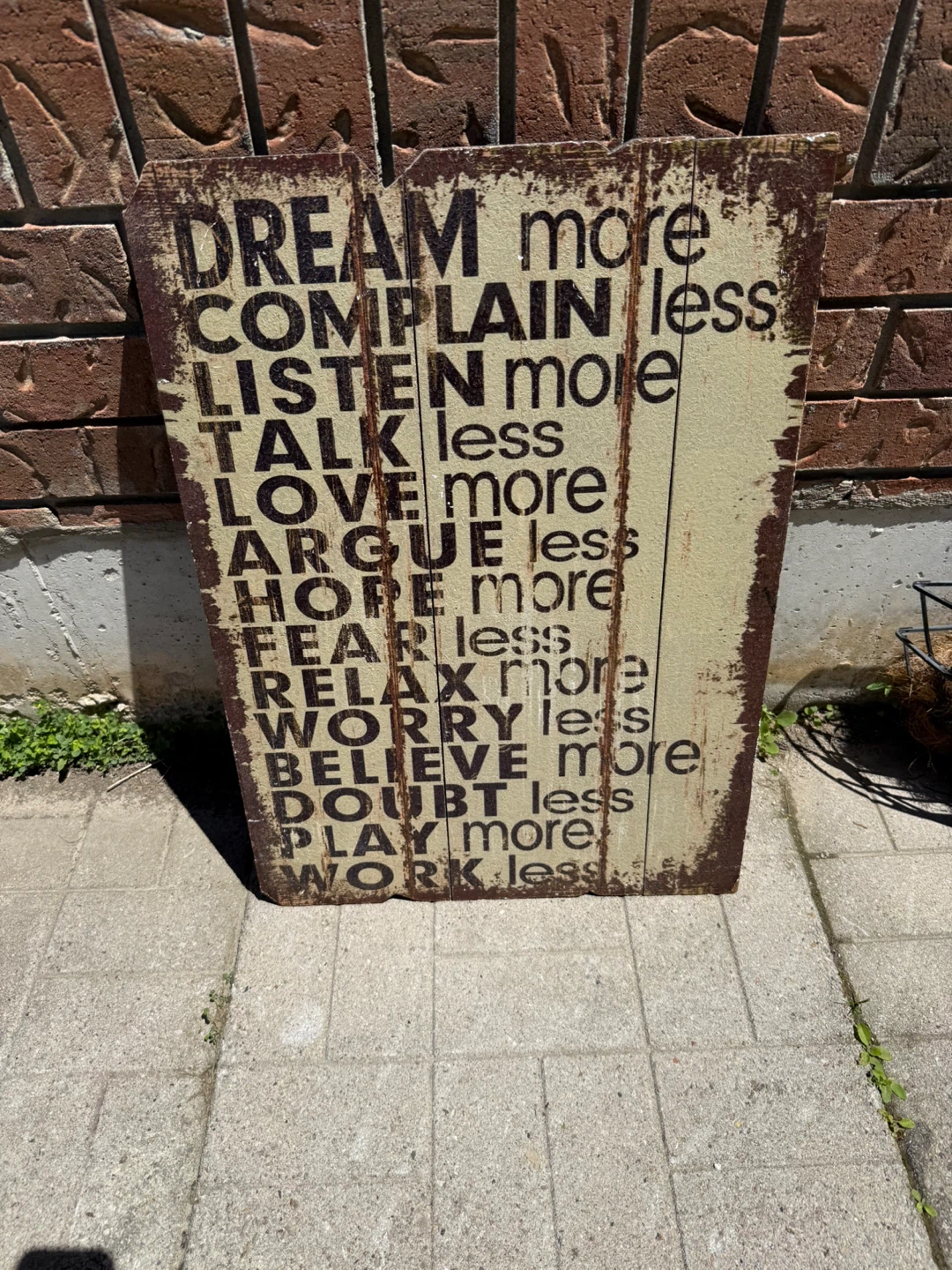 Wooden Inspirational Quote Sign