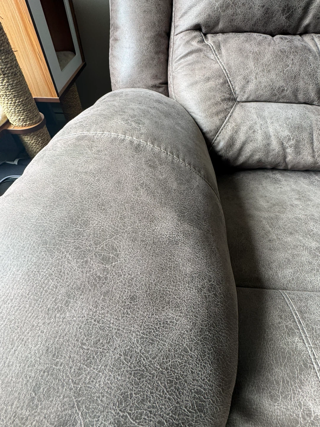 Brown Leather Reclining Sofa - photo 3