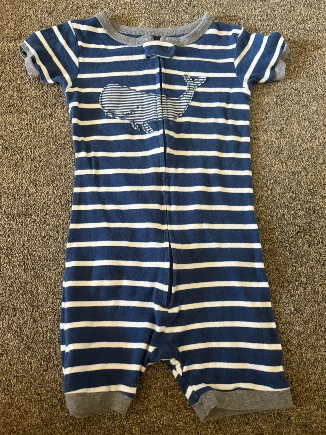 Carter's Blue Striped Whale Pajamas - Size 4T