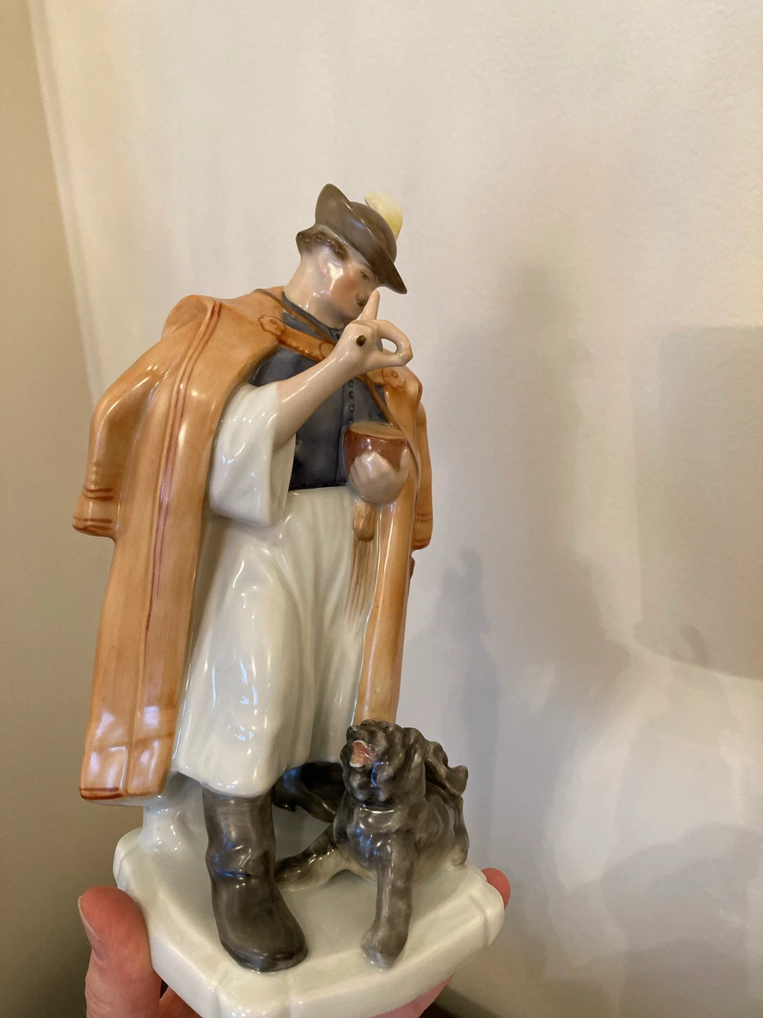 Herend Porcelain Figurine - shepherd with Dog