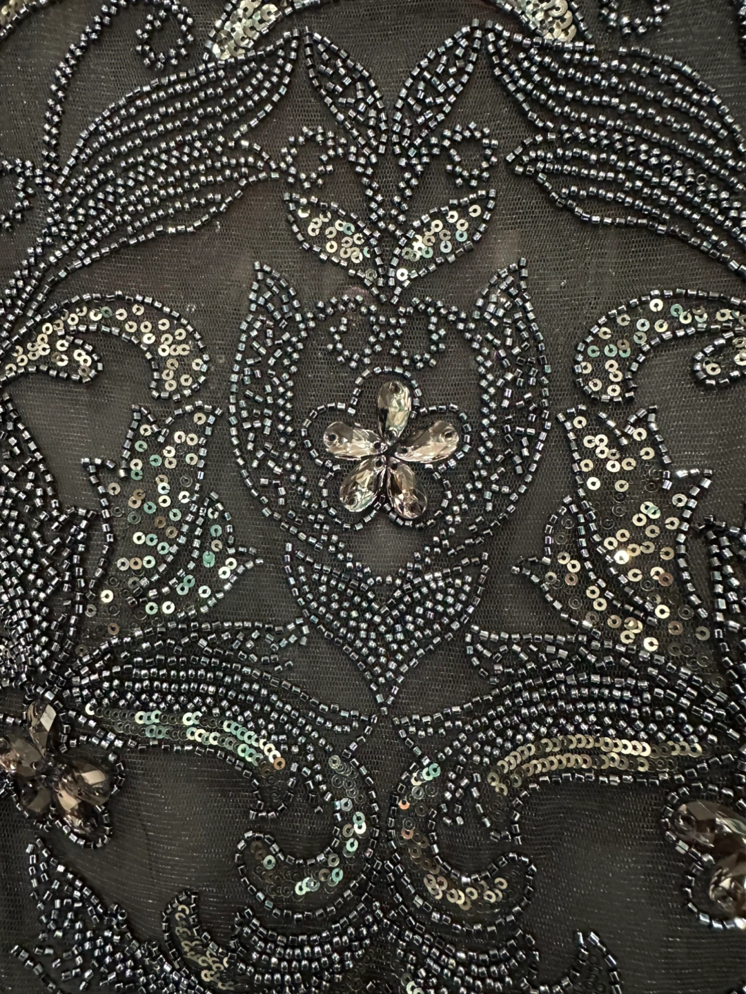 Xscape Embellished Charcoal Gray Evening Maxi Dress - photo 3