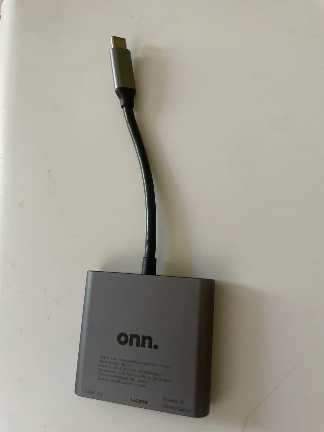Onn. USB-C 3-in-1 Adapter Hub - photo 2