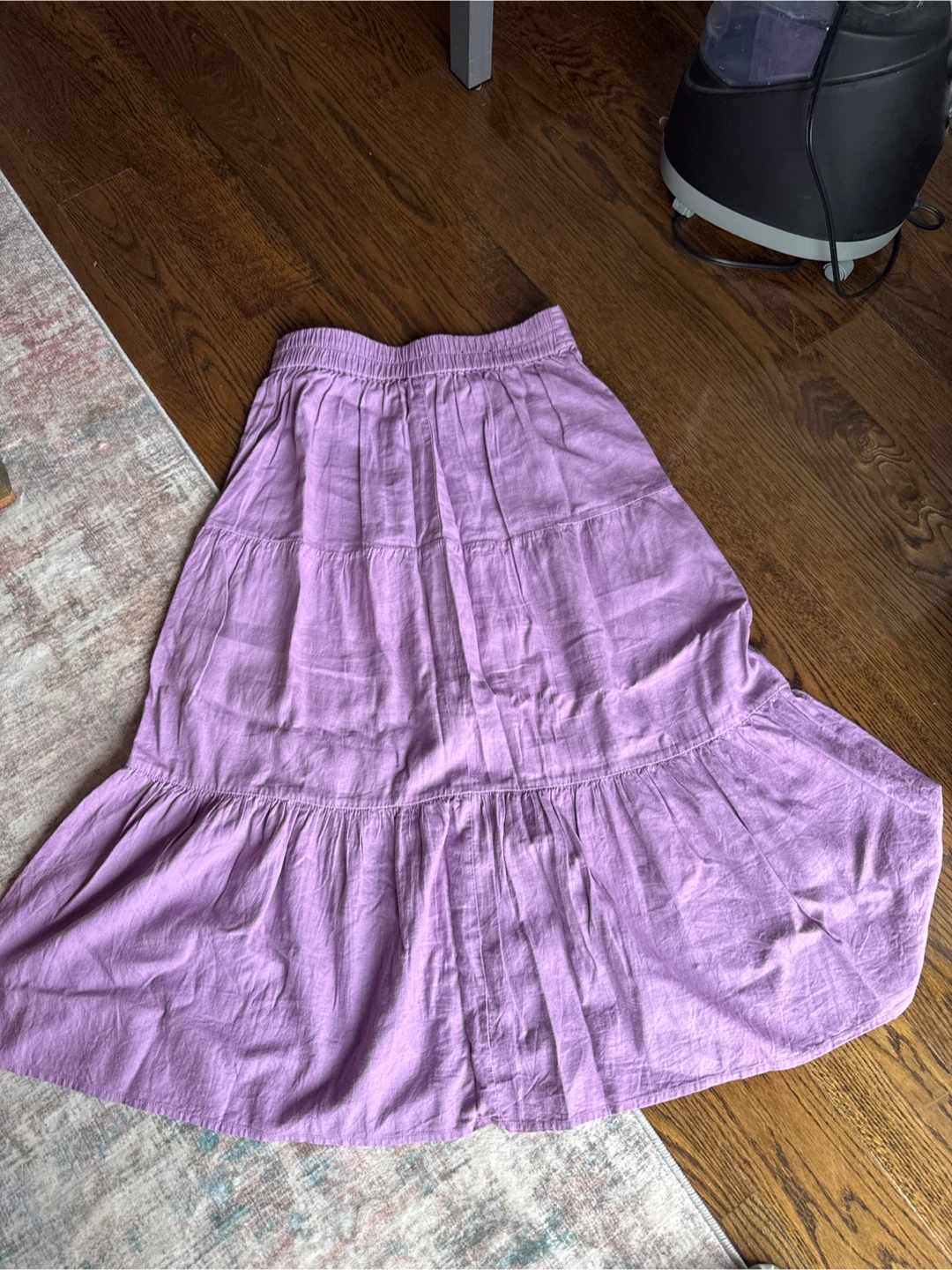 Lavender Tiered Button-Front Midi Skirt - photo 2