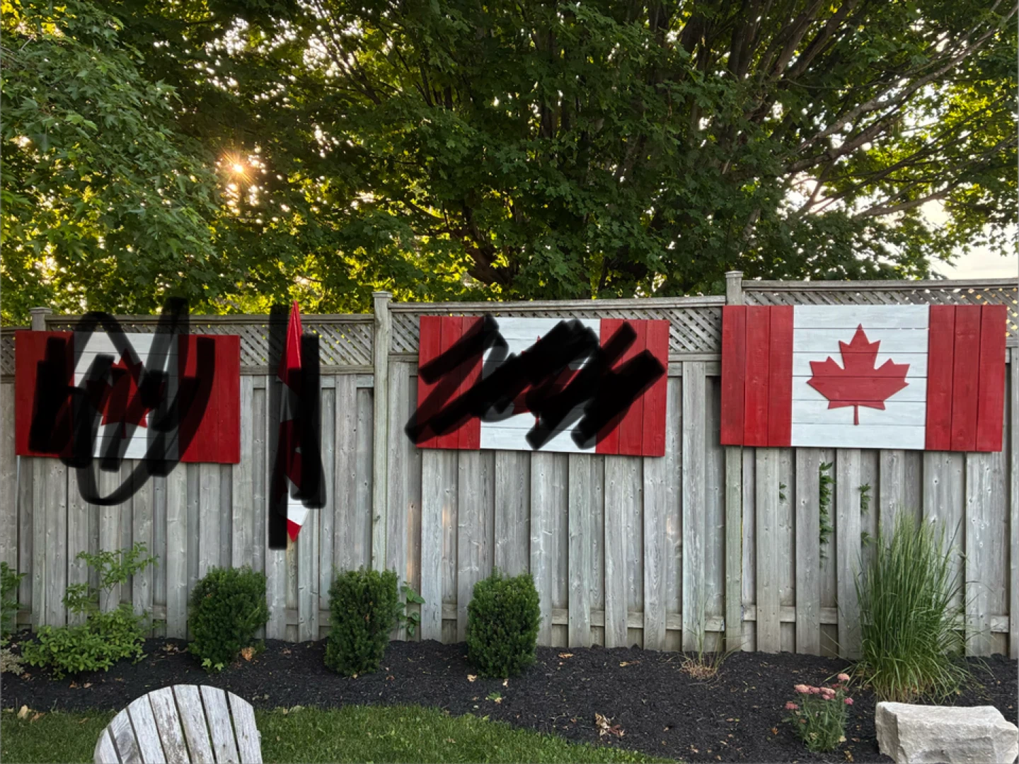 Canadian Flag Wooden Decor Set