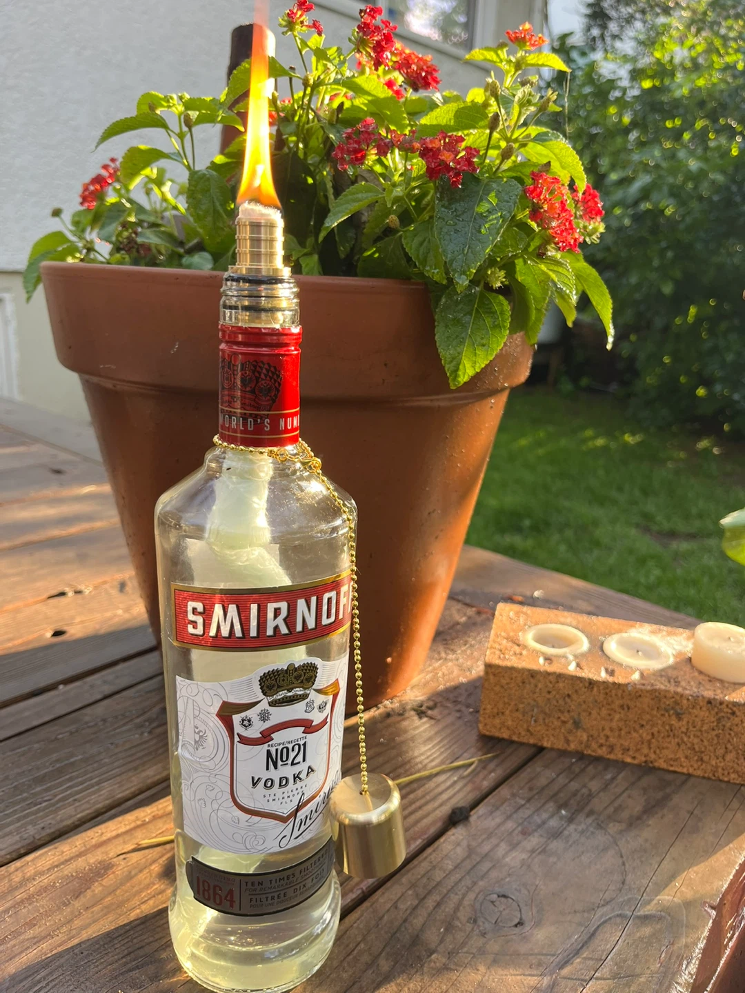 Handmade Smirnoff No. 21 Vodka Bottle citronella