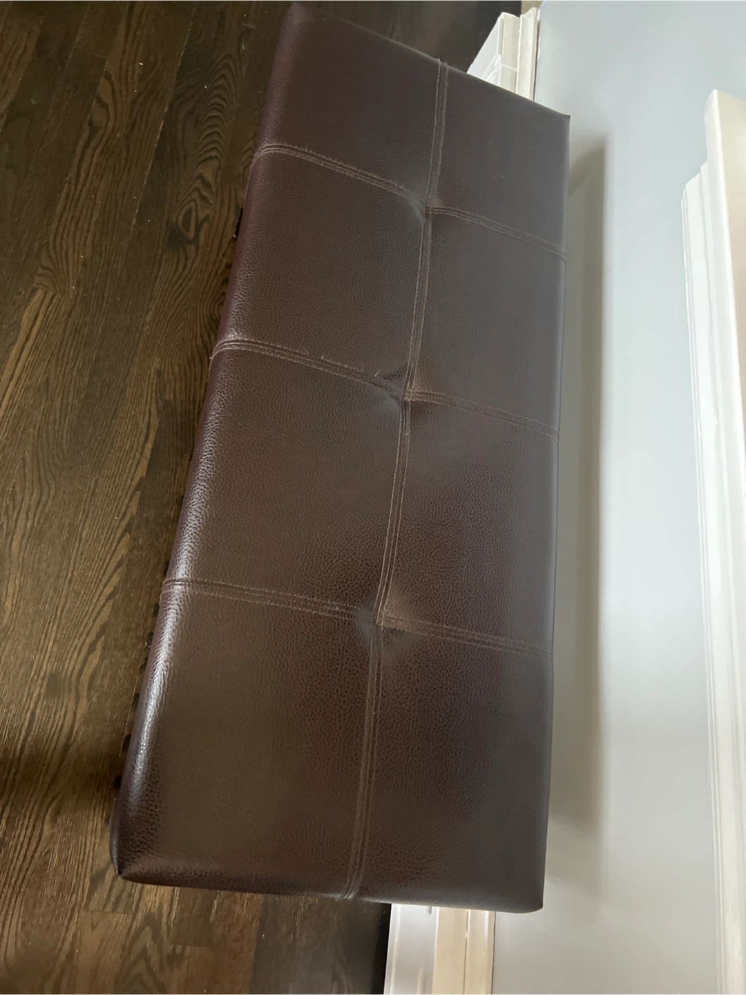 Brown Faux Leather Storage Bench - photo 2