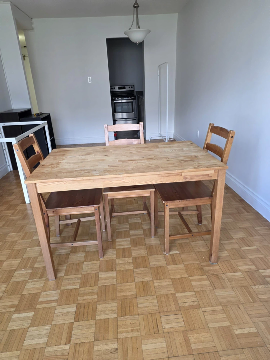 Wooden Dining Table with 3 Chairs - photo 3
