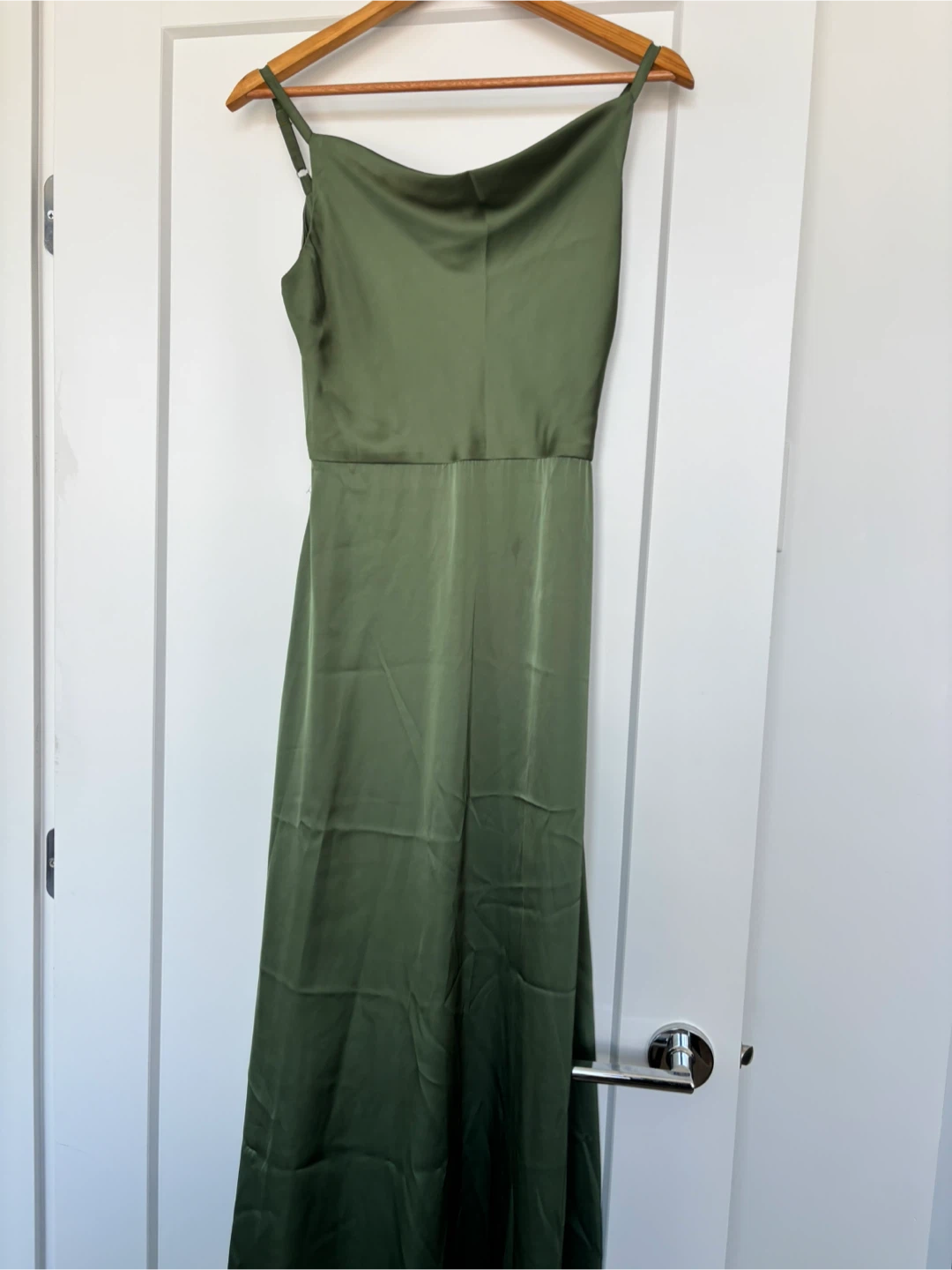 Satin Camisole Dress - Olive Green