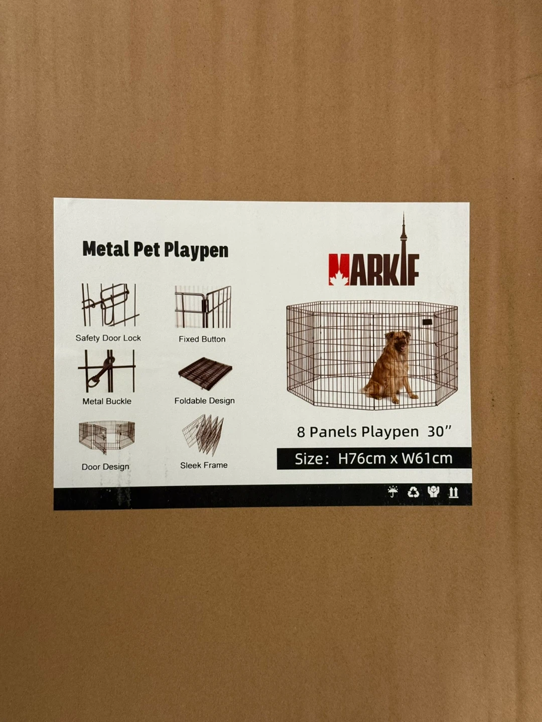 Pet play pen with door