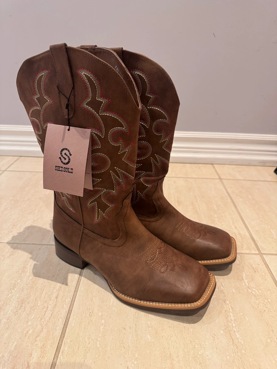 She Sole Cowboy Boots - Brown