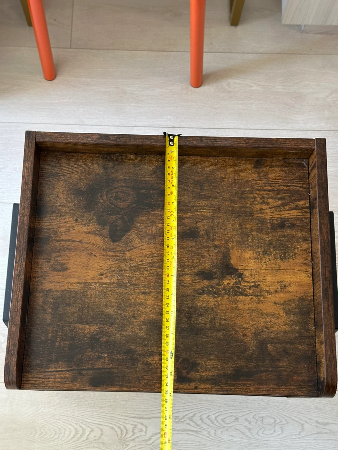 Rustic End Table with Storage Shelf - photo 3