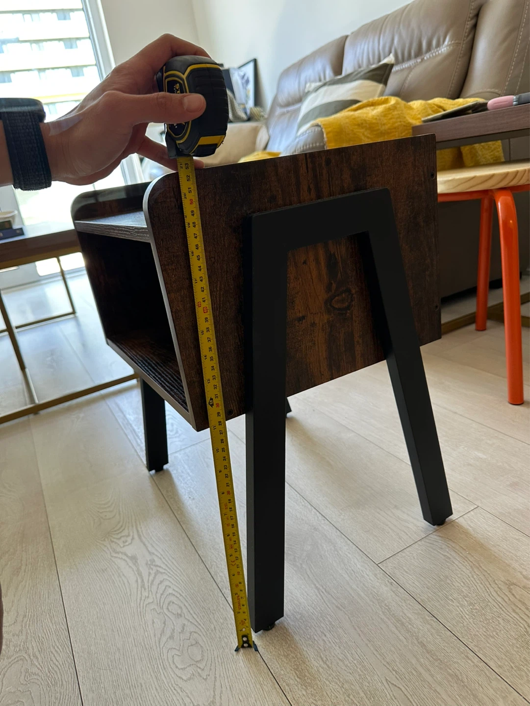Rustic End Table with Storage Shelf - photo 4