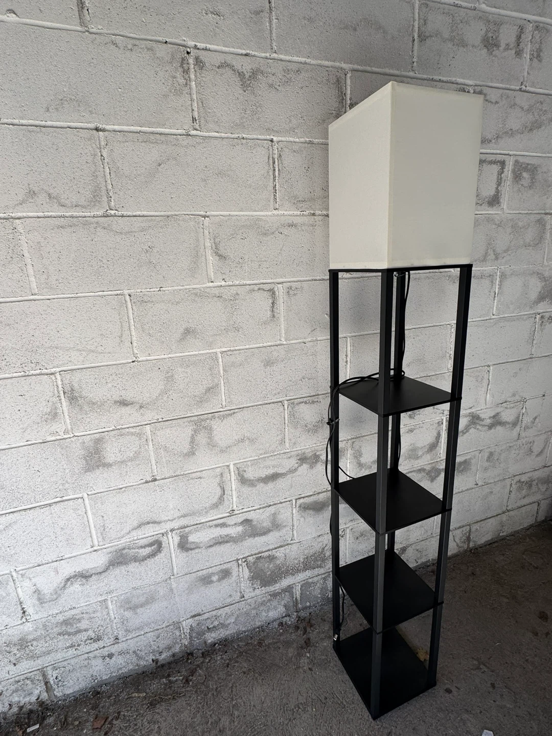 Black Shelf Floor Lamp