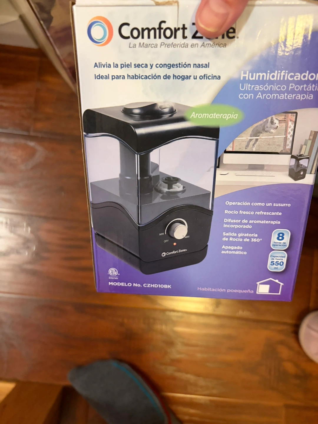 Comfort Zone CZHD10BK Ultrasonic Humidifier with Aromatherapy