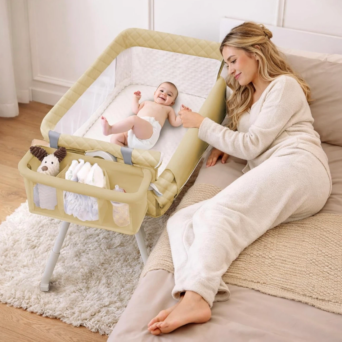 Brand New 4-in-1 Baby Bassinet Bedside Crib